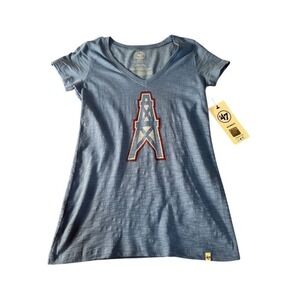 47 Brand Womens‎ Tennessee Titans V Neck T Shirt Retro Houston Small NFL